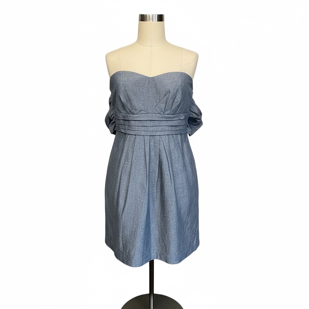 Wishes wishes  Wishes Blue Chambray‎ Strapless Sweetheart Mini Dress Size 7
